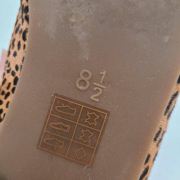 Madewell Square Toe Flats in Leopard Calf Hair Desert Dune Multi Size 8.5 - Picture 5 of 11